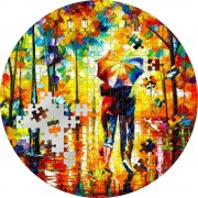 Palau COUPLE UNDER ONE UMBRELLA - Afremov series MICROPUZZLE TREASURES $20 Silver Coin 2022 Proof 3 oz